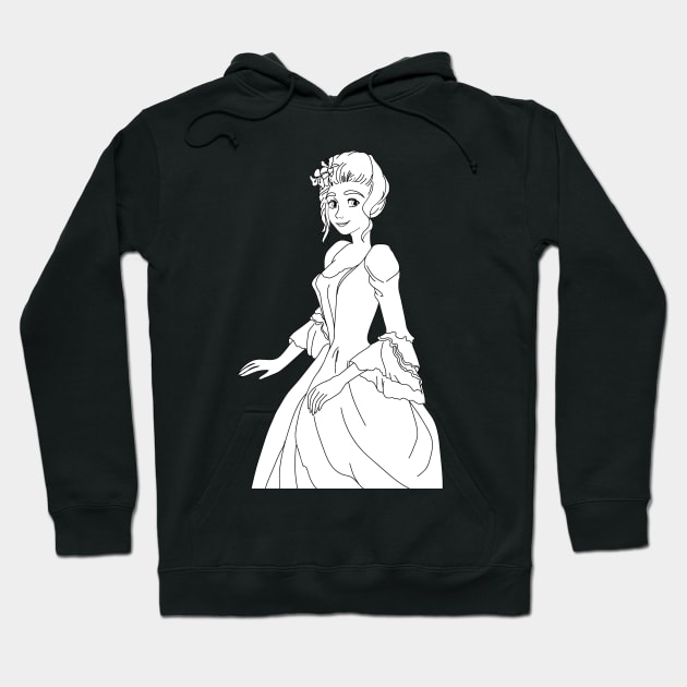 rococo cartoon portrait Hoodie by dreamtravel